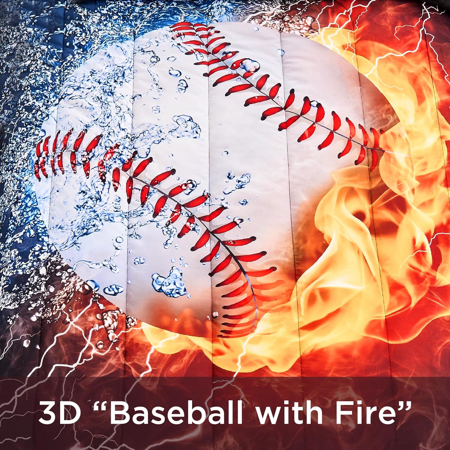Andency 3D Baseball Comforter Twin Set 2Pcs