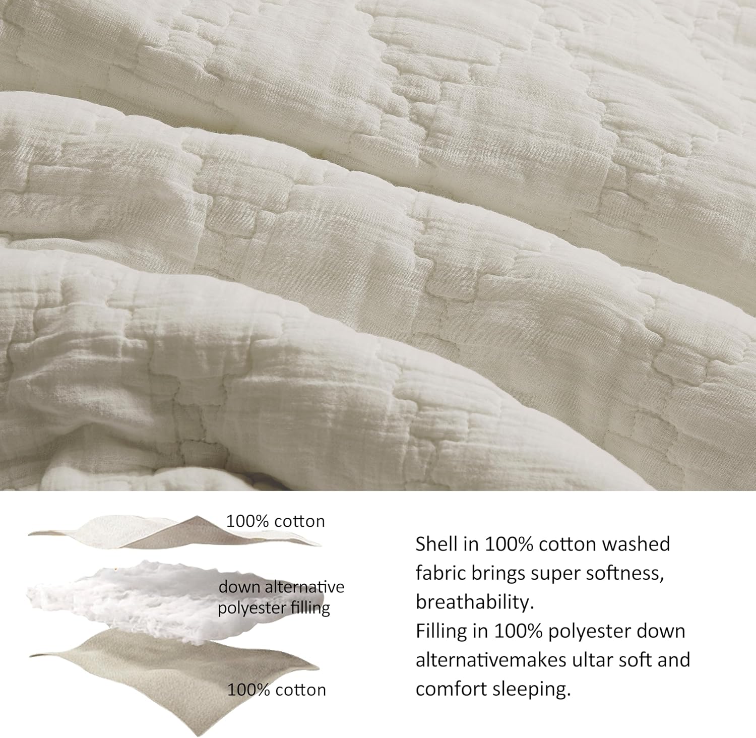 Palassio Beige Twin Quilt Set with 1 Sham 1