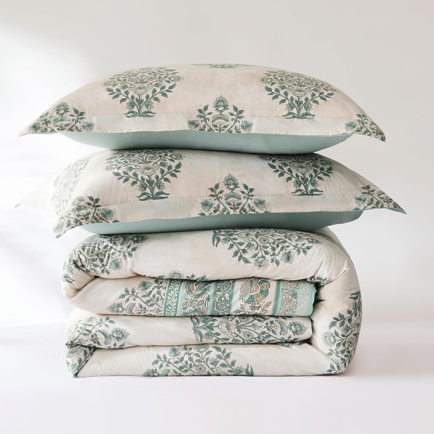 Lush Decor Sofia Flower Block Print Comforter Set Queen