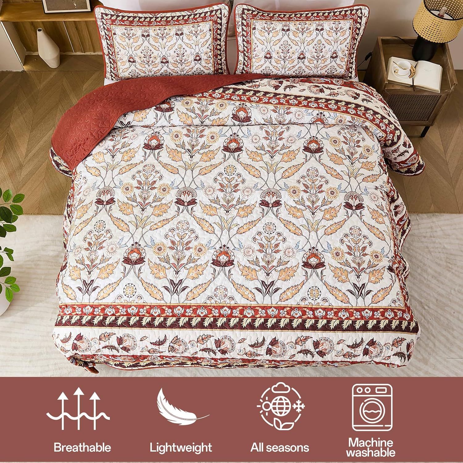 DJY King Size Quilt Set with Pillowcases
