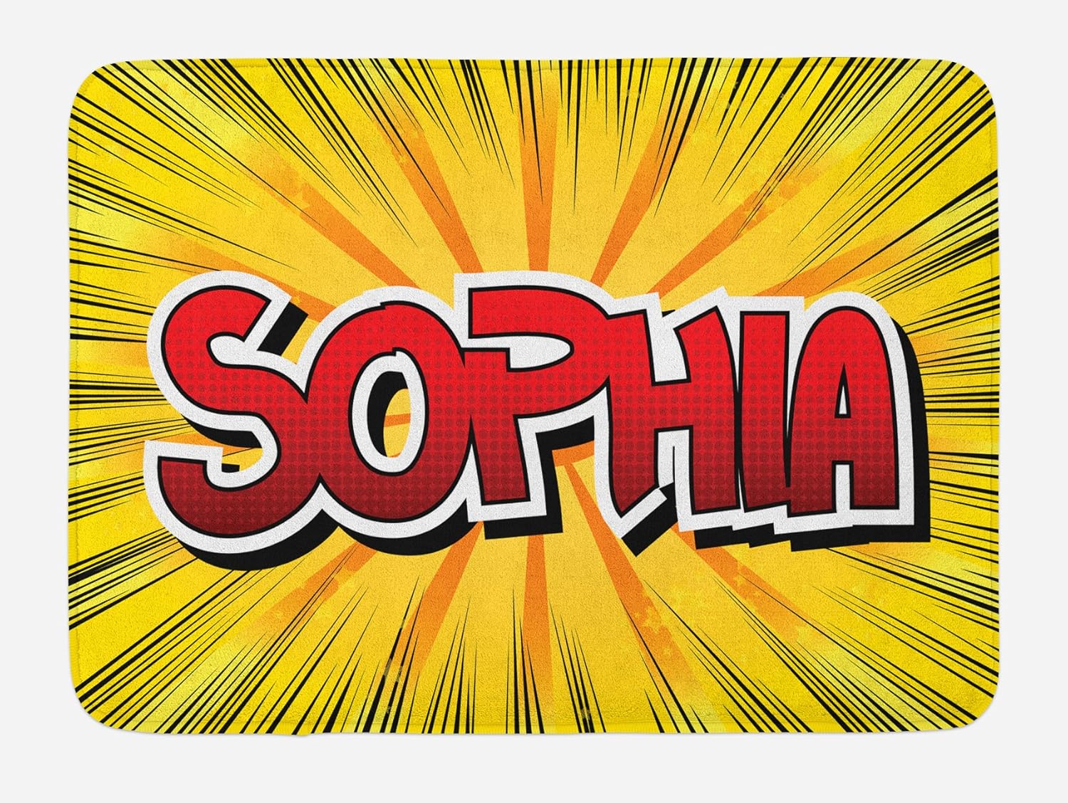 Ambesonne Sophia Bath Mat - Retro Comic Plush Decor