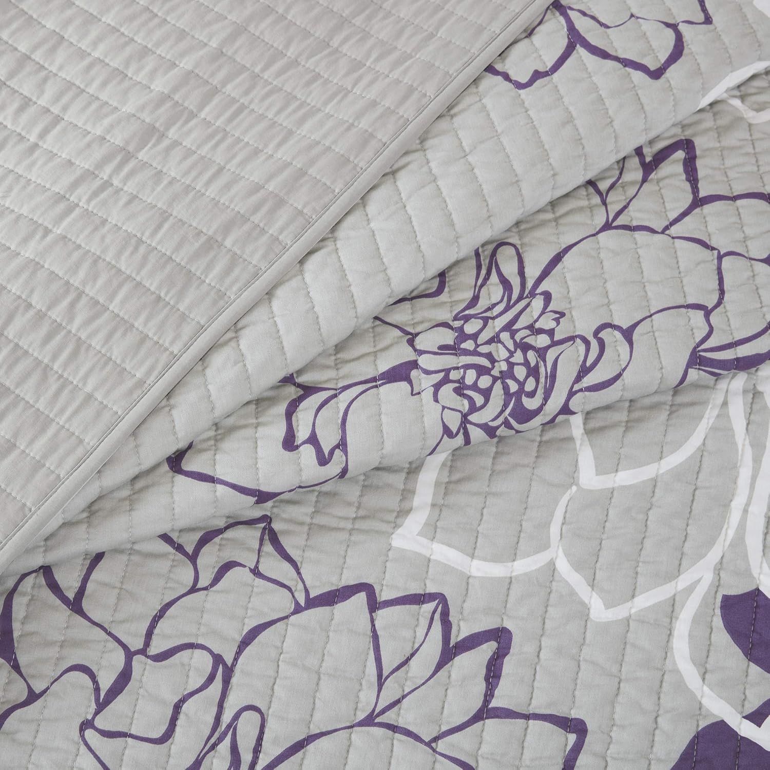 Madison Park Lola 100 Cotton Quilt Set - Purple 6 Piece