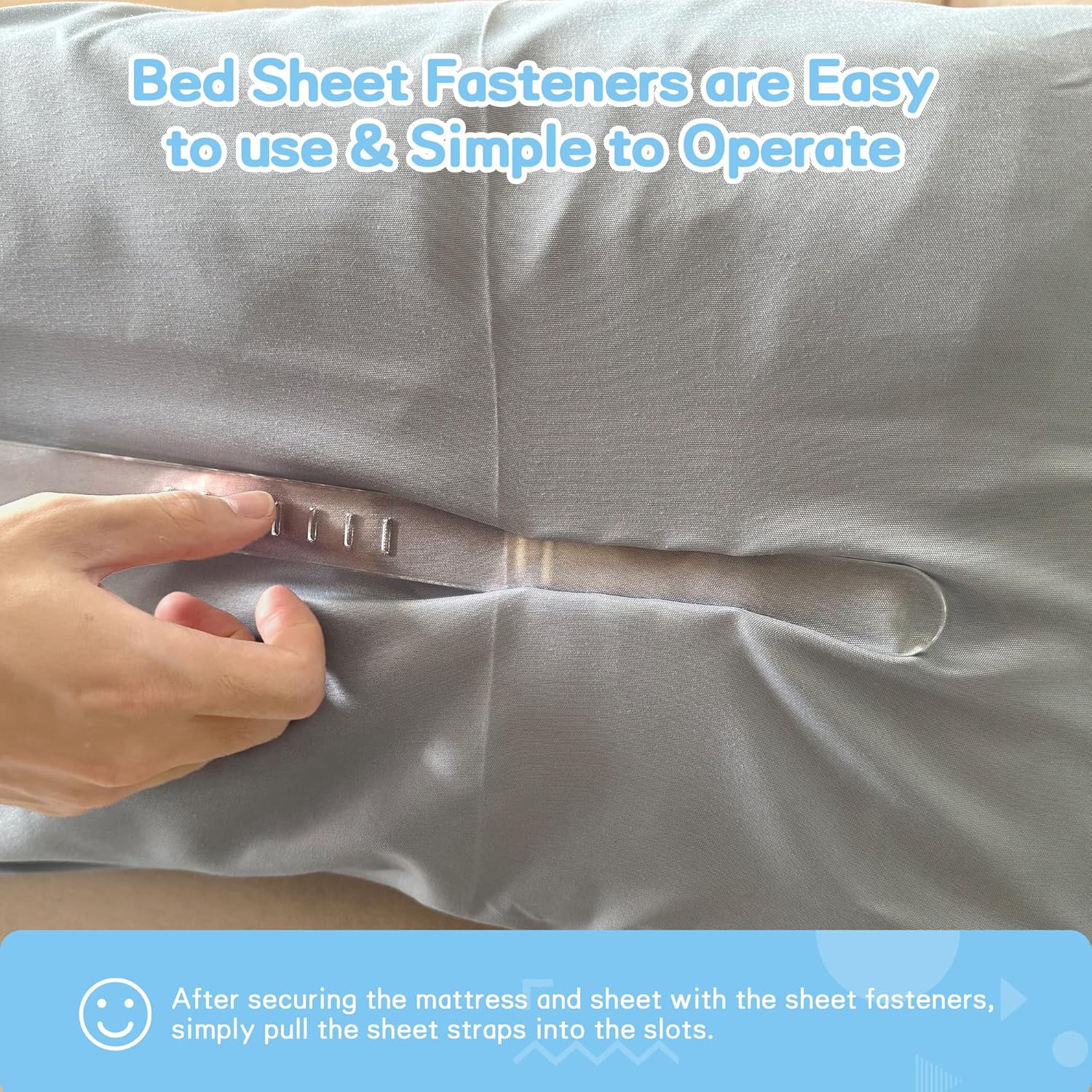 Barsone Lock Bed Sheet Holder - Heavy Duty Sheet Straps for Neat Fit