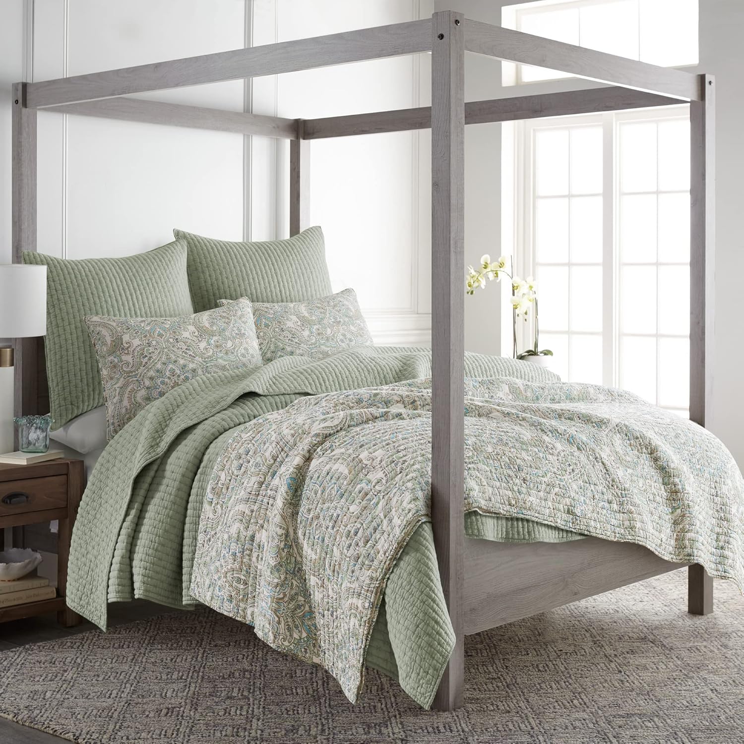 Levtex Home Cross Stitch Quilt Set - KingCal King 1