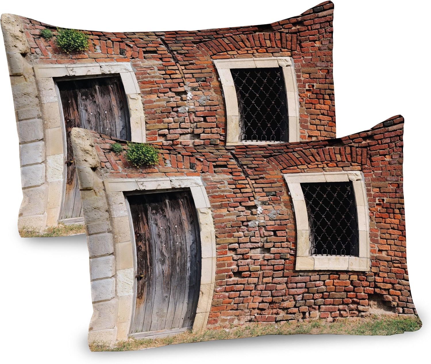 Ambesonne Rustic Pillow Sham Set of 2 Brown Cream Redwood 1