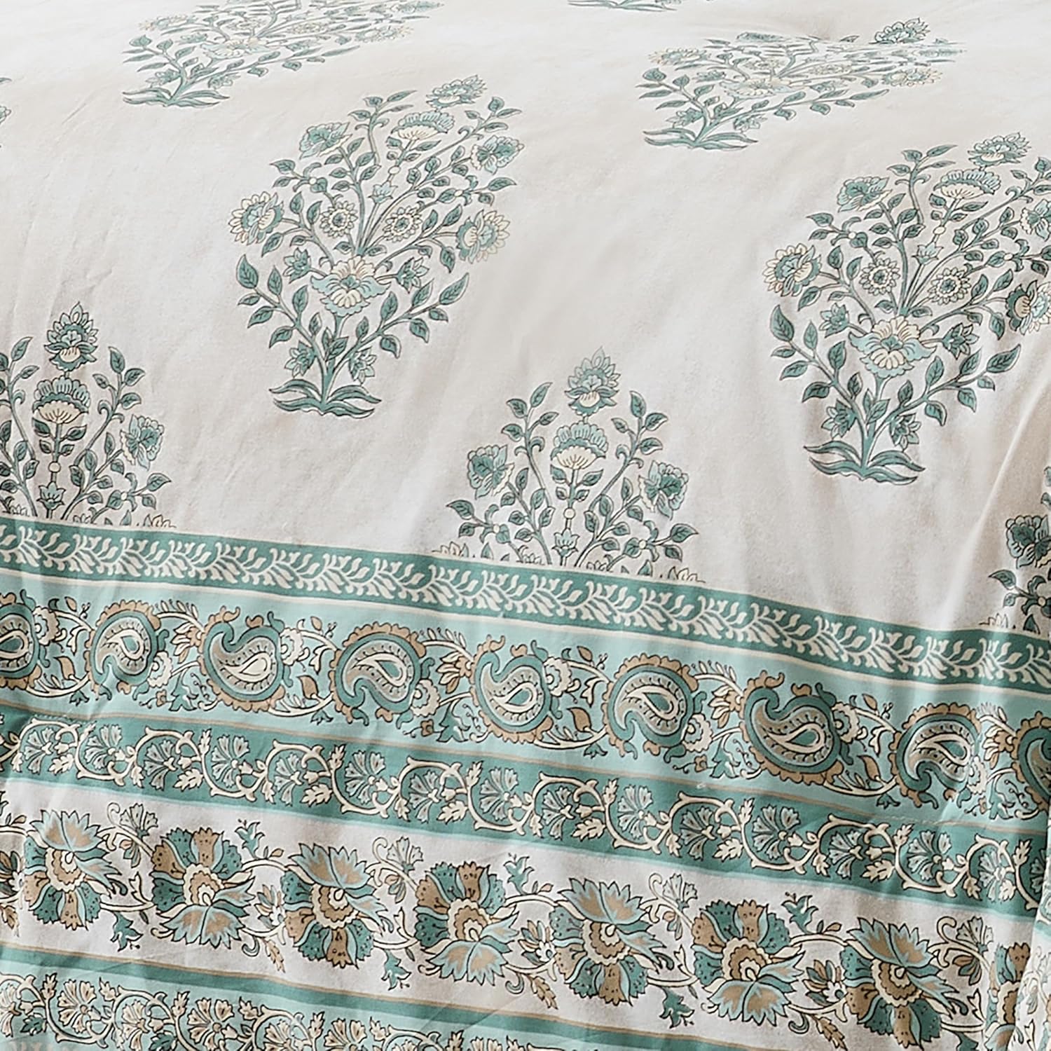 Lush Decor Sofia Flower Block Print Comforter Set Queen