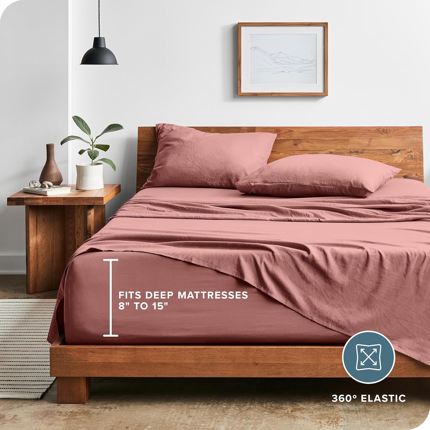 Bare Home Ultra Soft Sandwashed Full Sheet Set 1