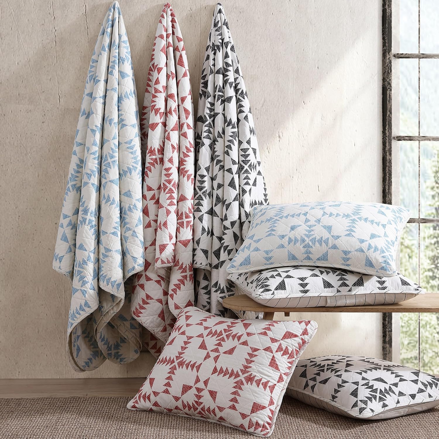 Eddie Bauer Queen Quilt Set 3 pcs Arrowhead Charcoal