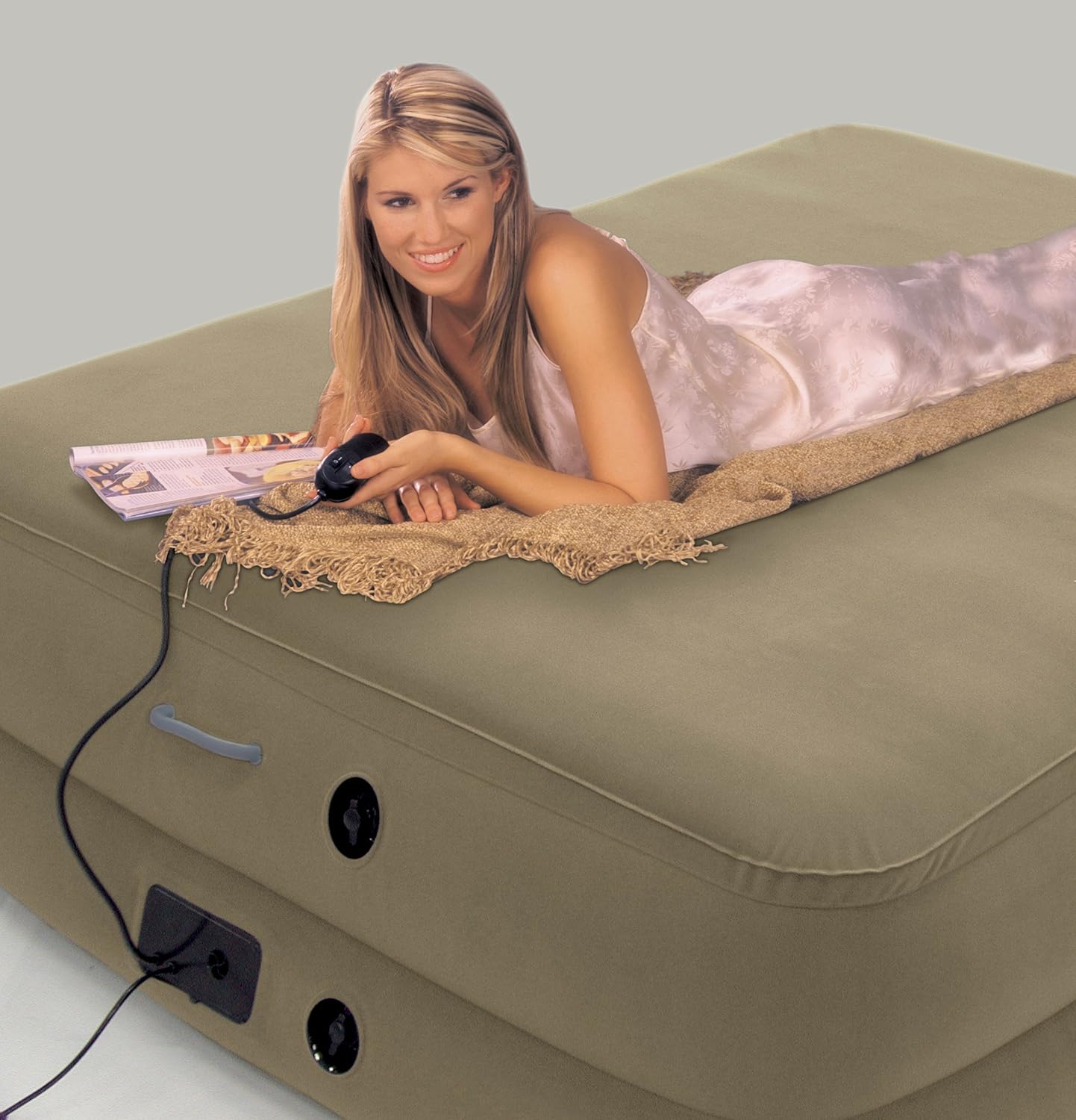 Intex Queen Raised Airbed Set with Foam Top