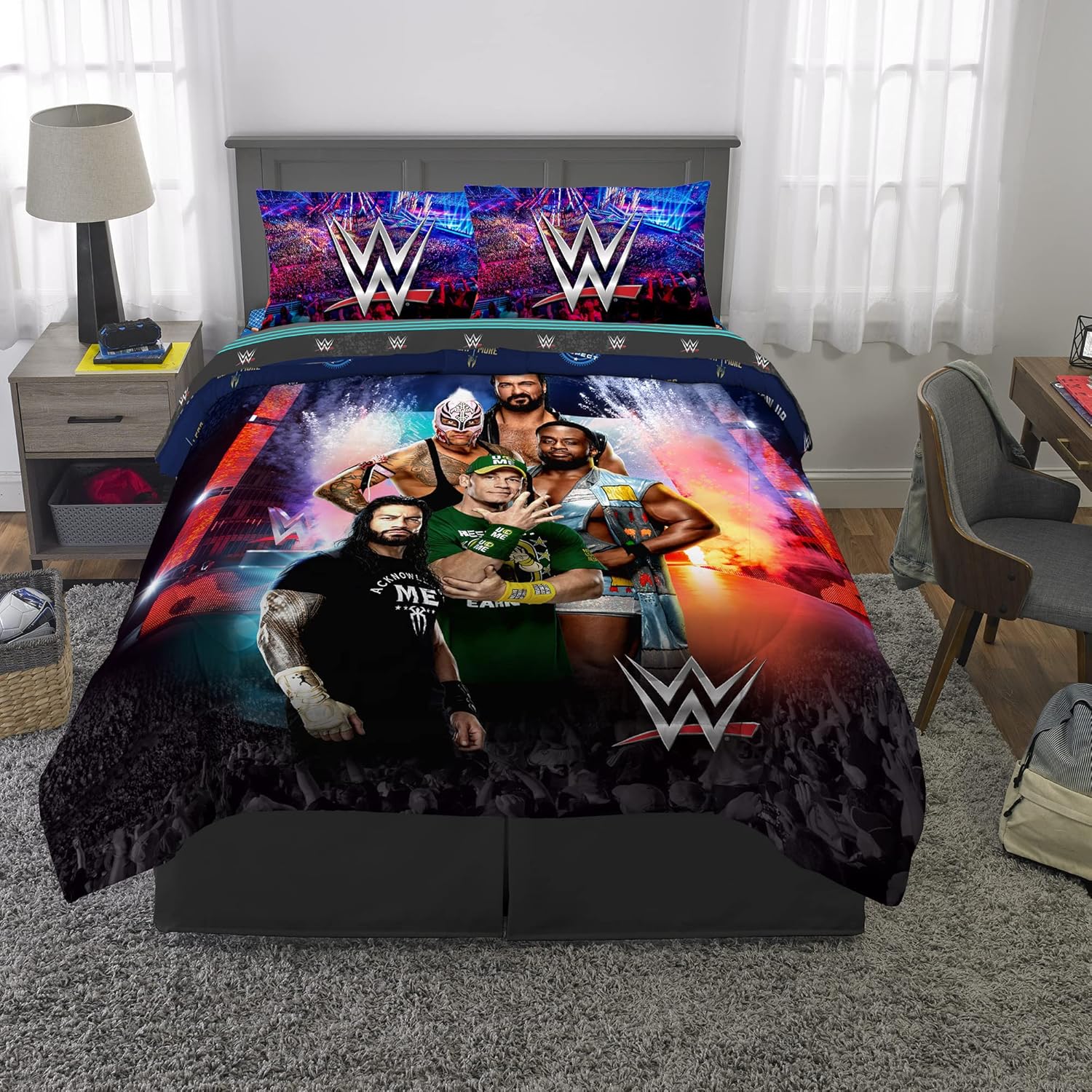 Franco WWE Kids Comforter Set 5 Piece Full Size