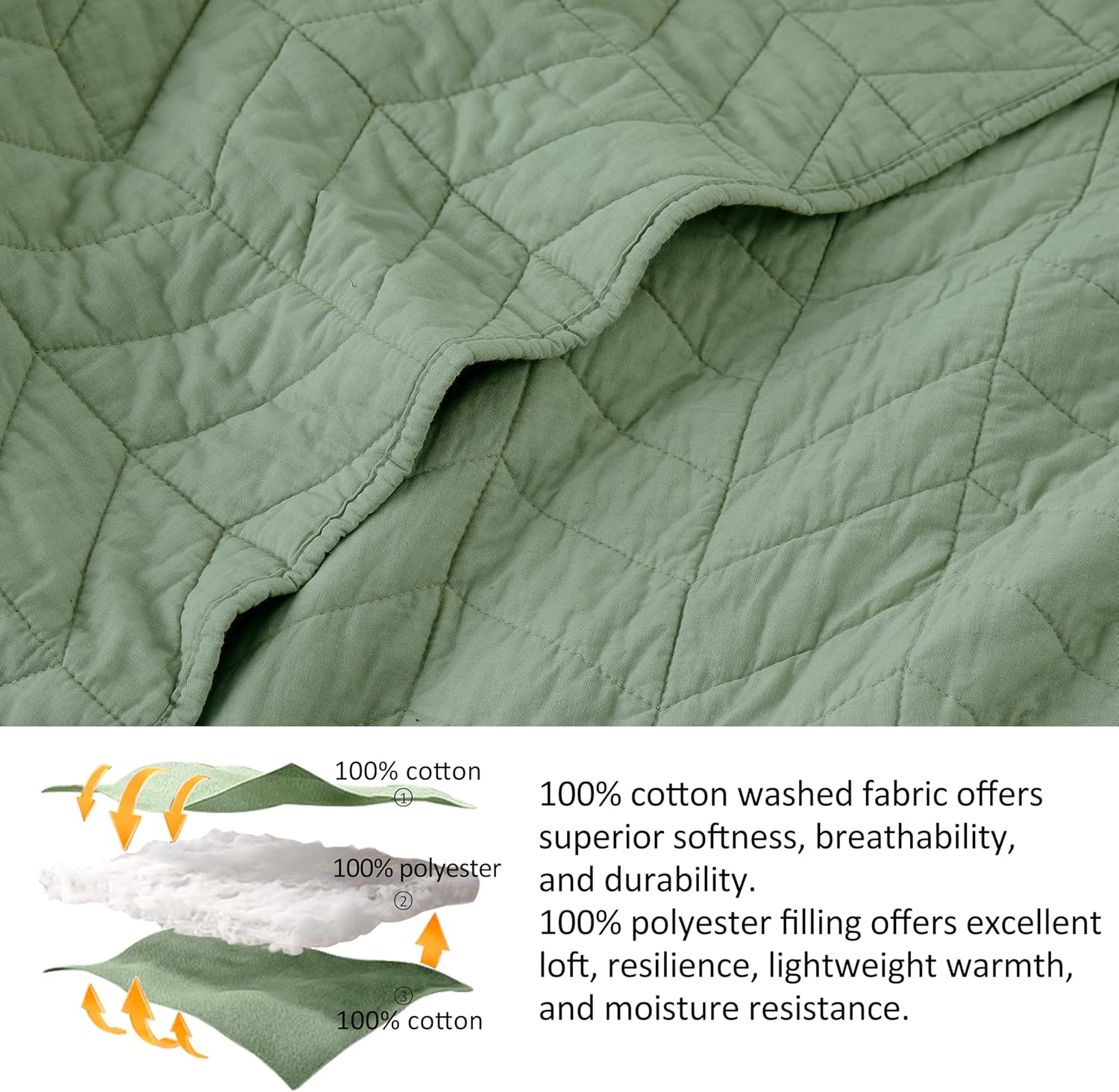 palassio Sage Green Cotton Quilt California Cal King Set