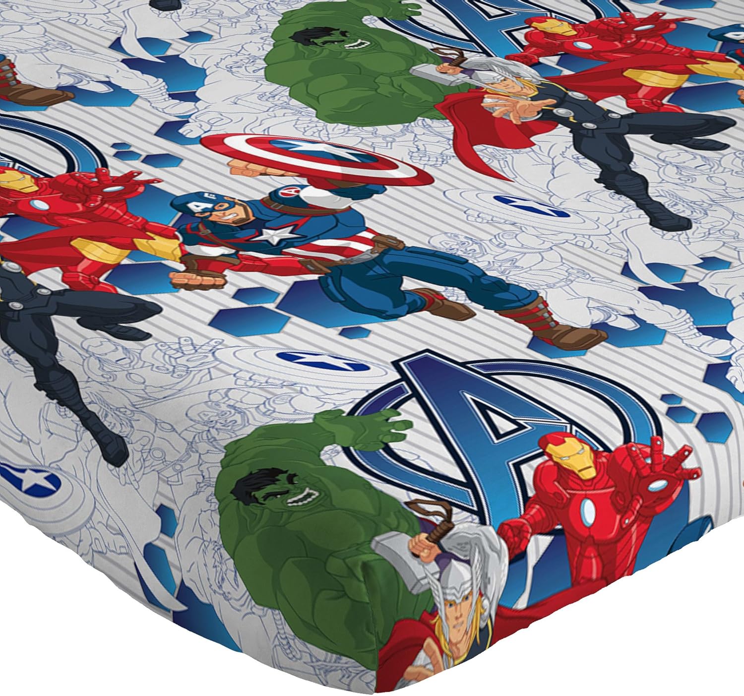 Jay Franco Marvel Avengers Blue Circle Comforter Set Twin