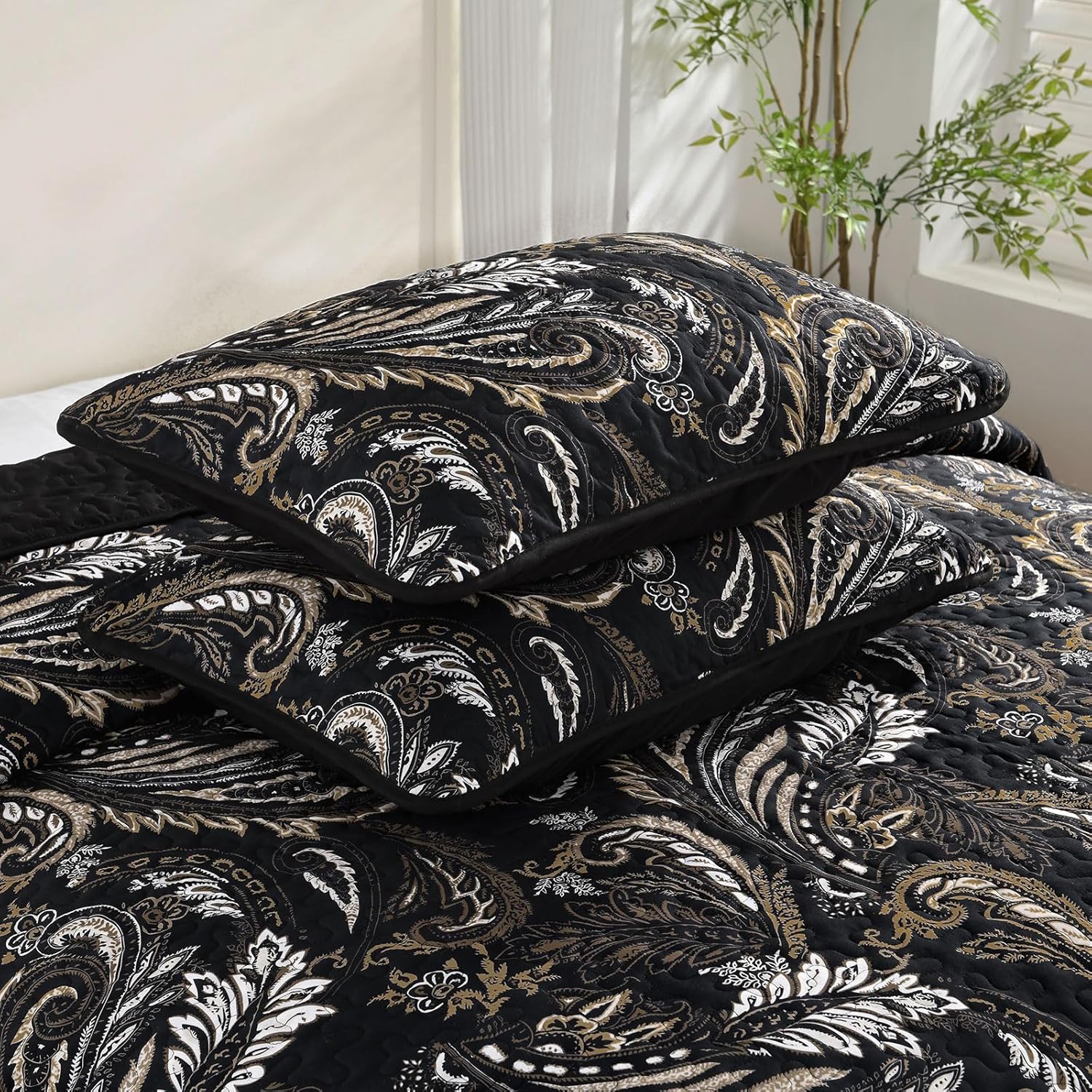 WONGS BEDDING Boho Quilt Set King Size
