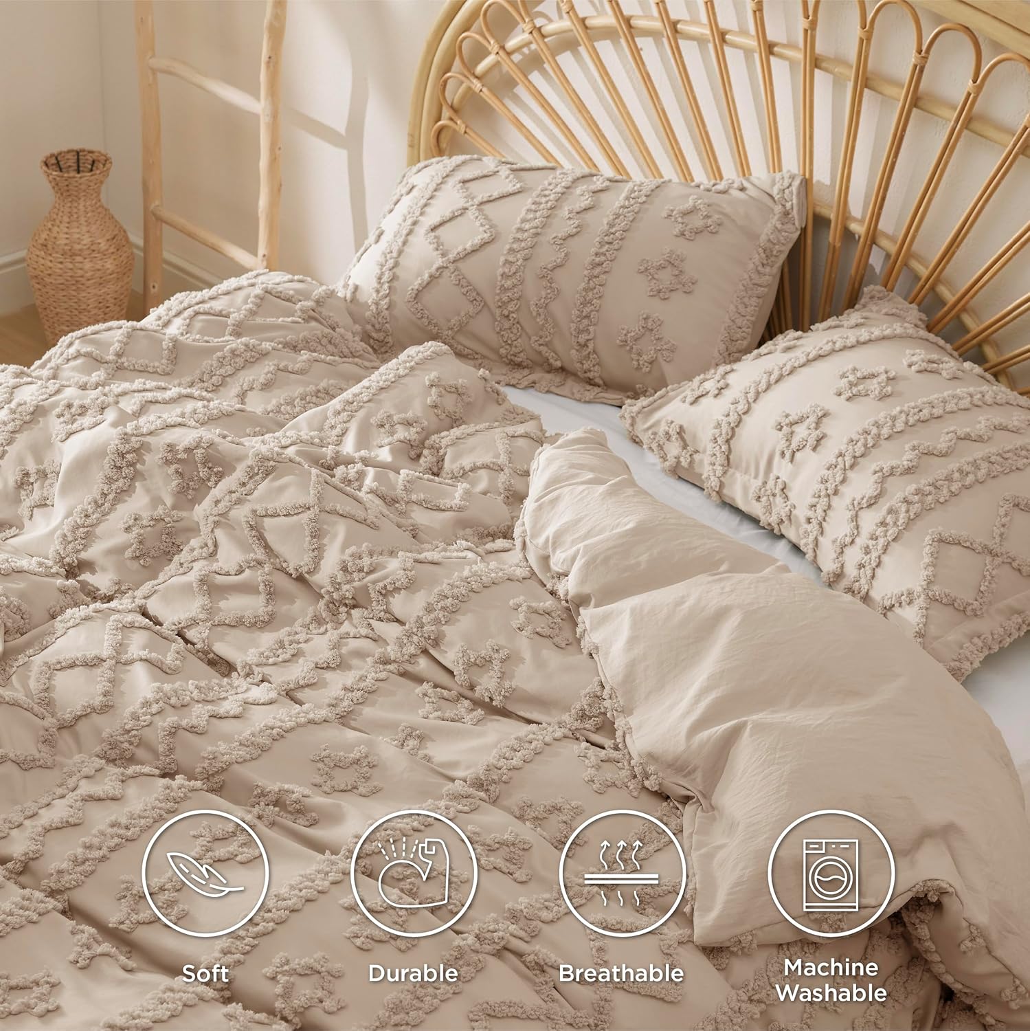 Bedsure Boho Kids Duvet Cover King Size 1