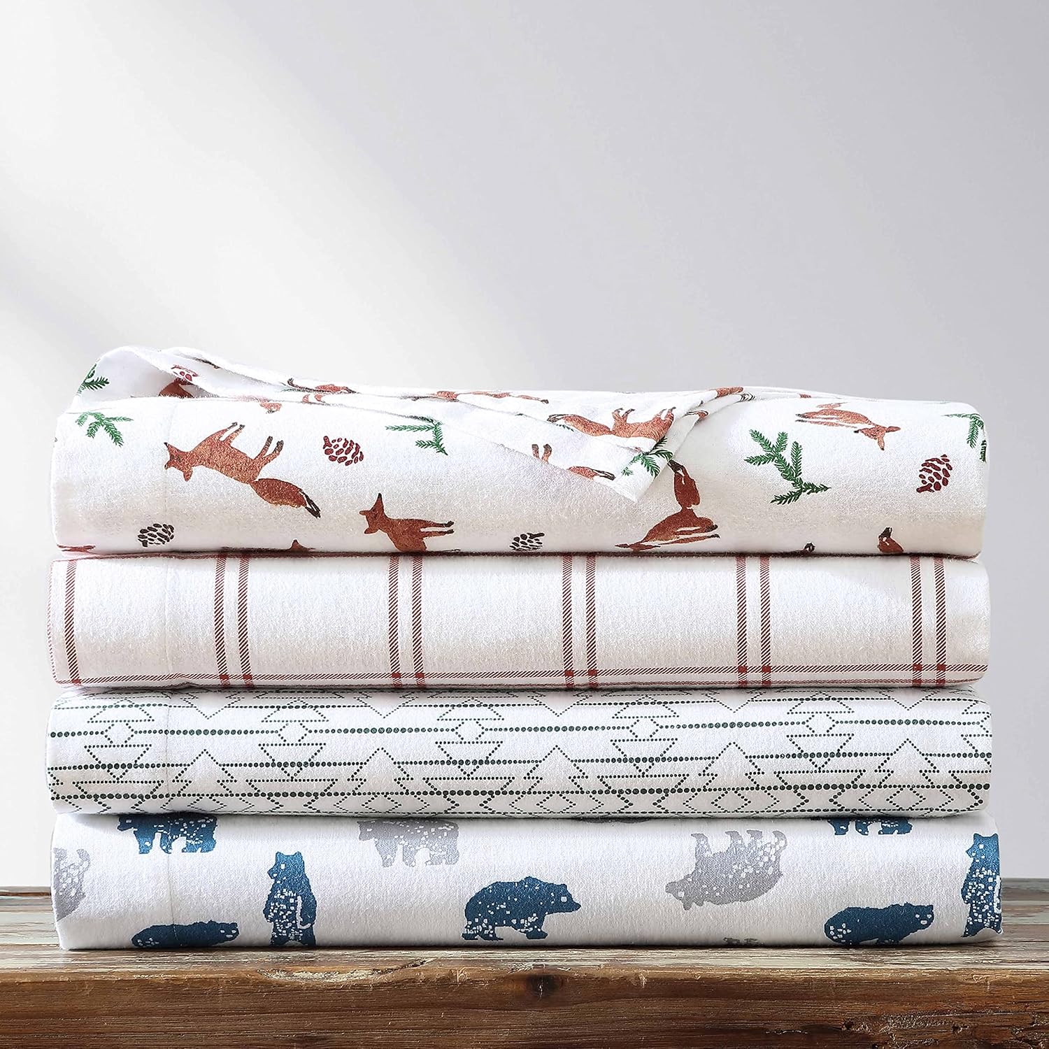 Eddie Bauer Twin Flannel Sheet Set - Cozy Breathable and Oeko-Tex Certified
