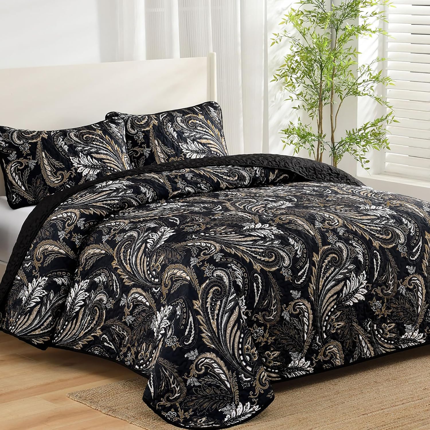 WONGS BEDDING Boho Quilt Set King Size