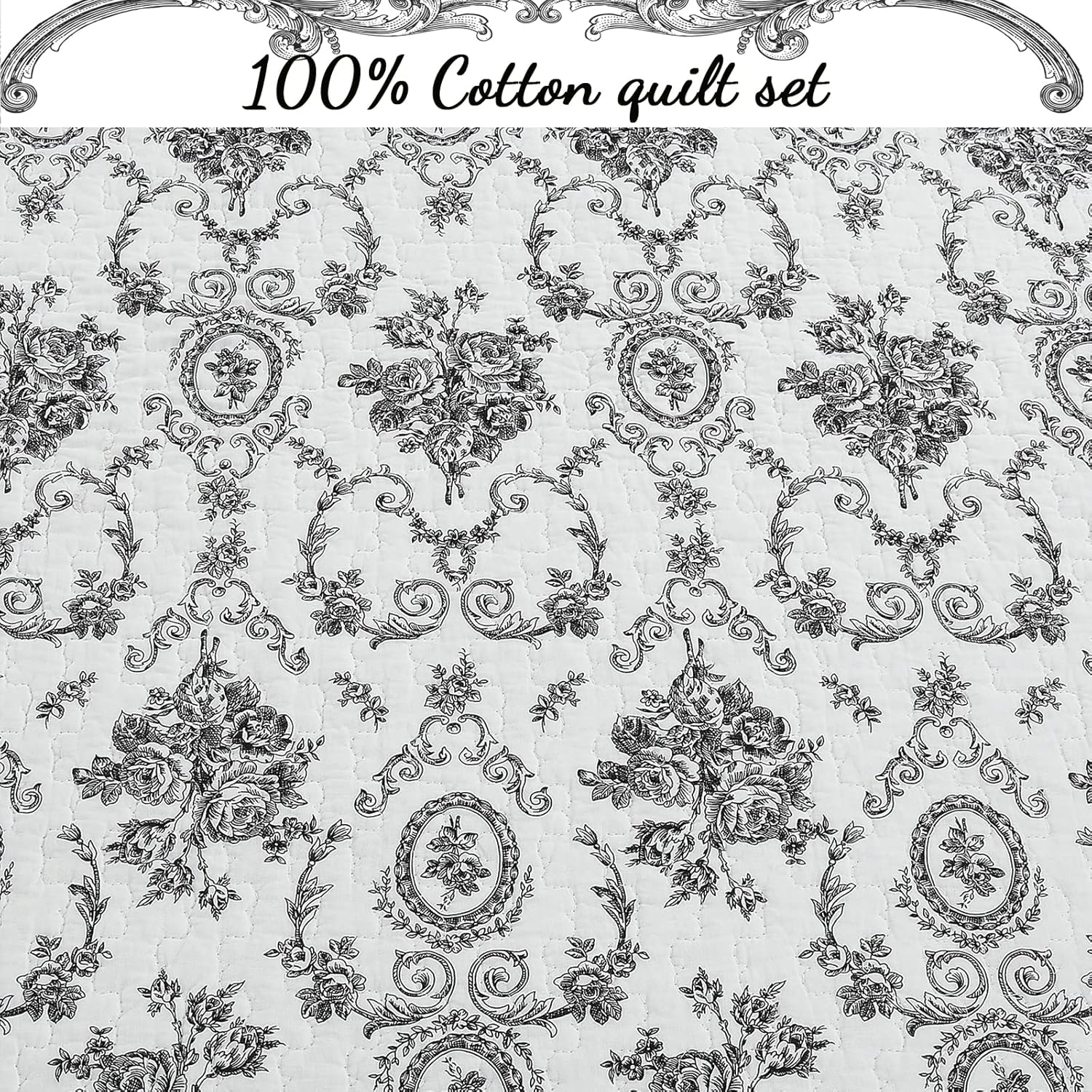Cozy Line French Medallion Quilt Set Reversible