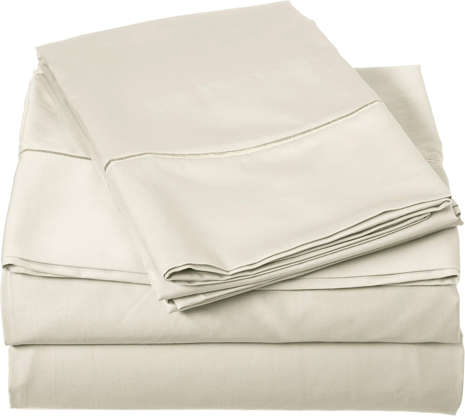 Charisma 310 Thread Count Cotton Sateen California King Sheet Set Almond Milk