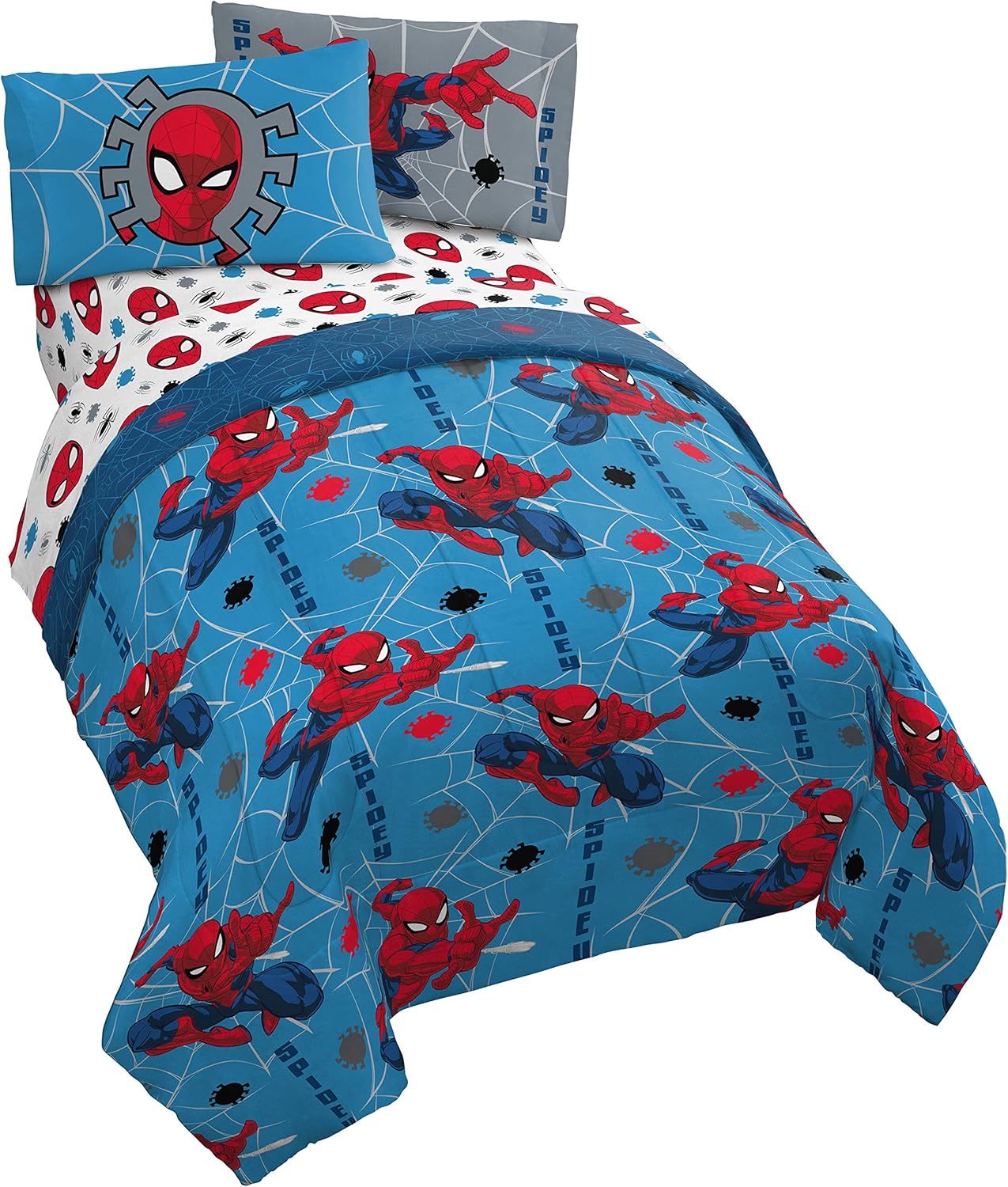 Jay Franco Marvel Spiderman Spidey Faces Comforter Set