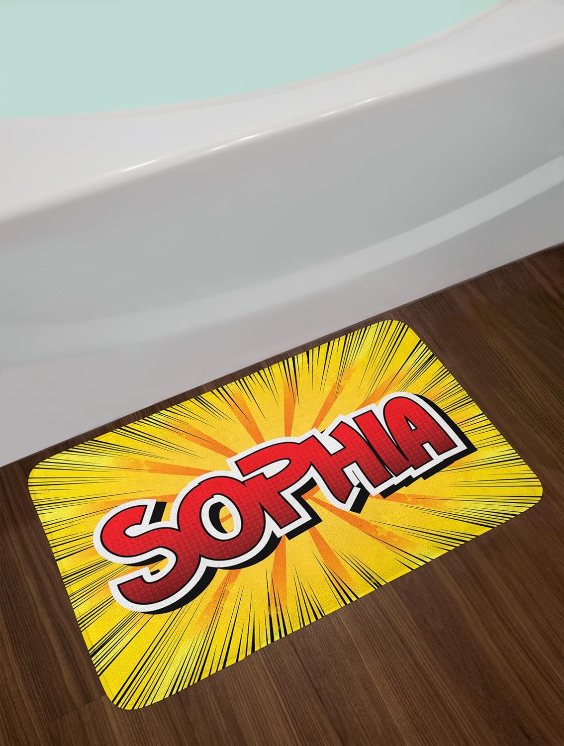 Ambesonne Sophia Bath Mat - Retro Comic Plush Decor