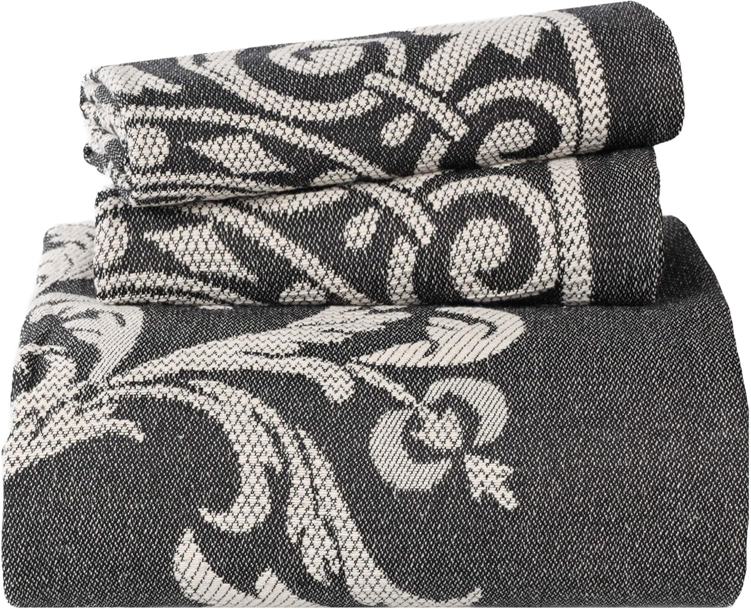 Superior Cotton Blend 3-Piece Bedspread Set King Charcoal