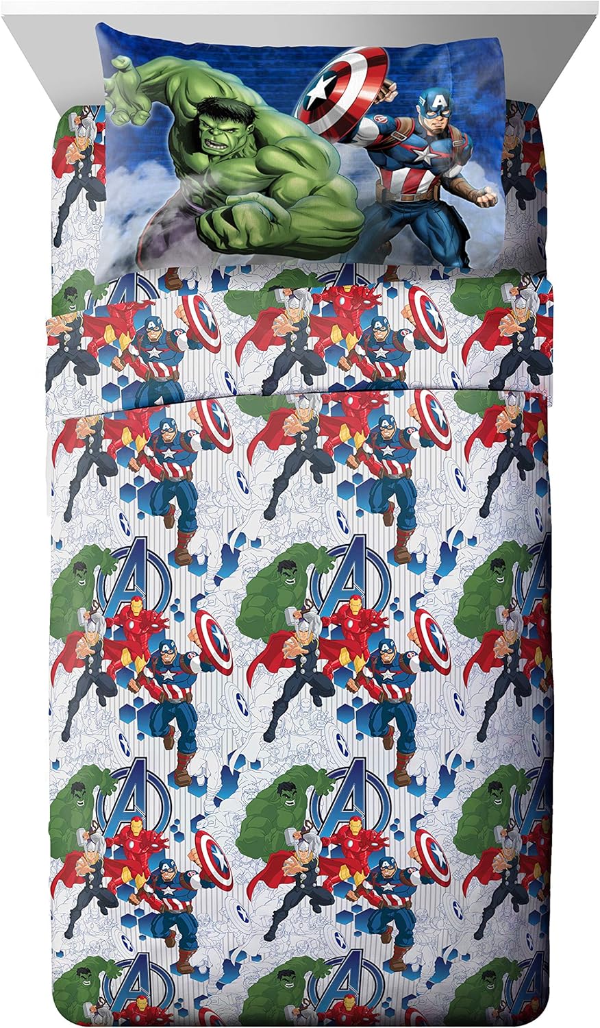 Jay Franco Marvel Avengers Blue Circle Comforter Set Twin