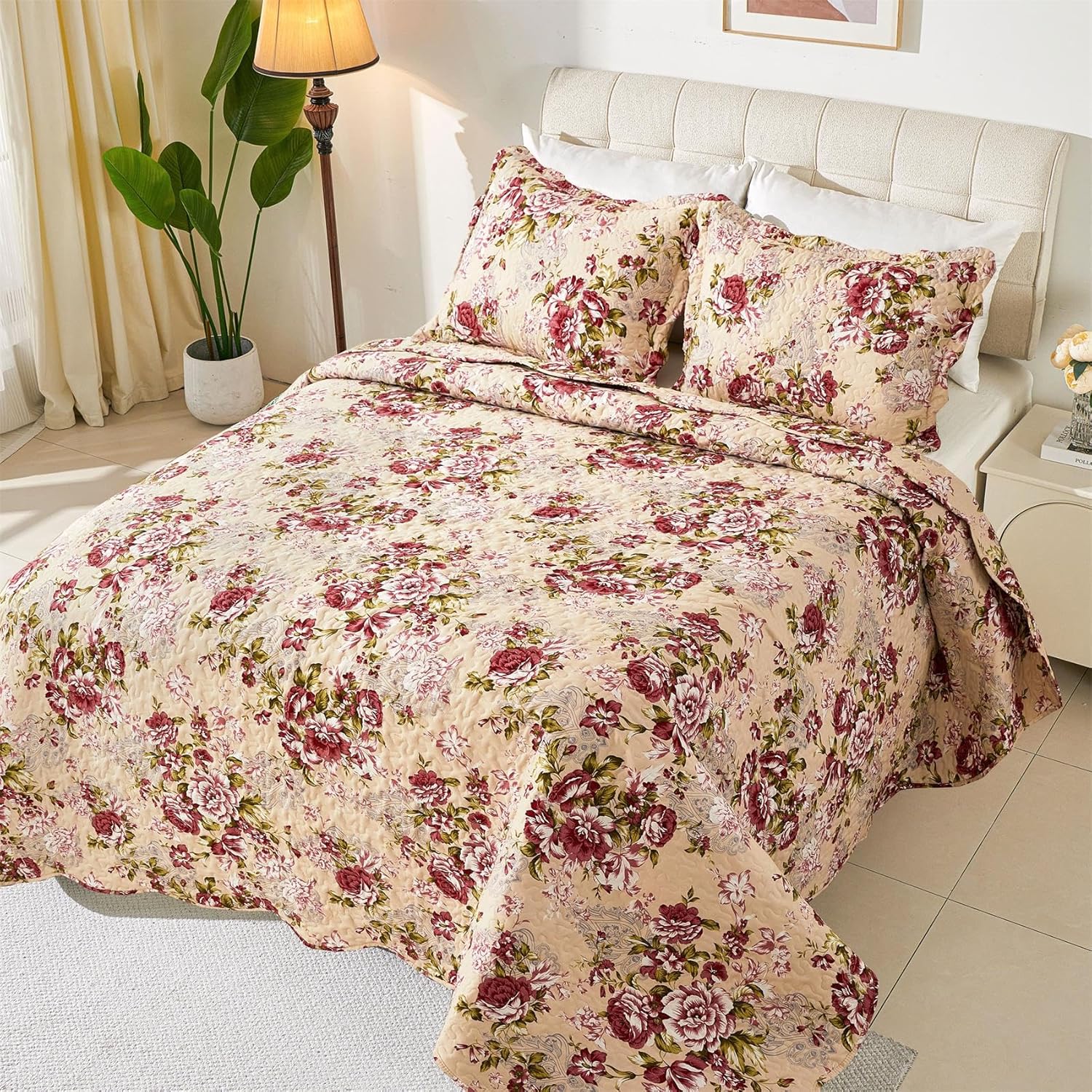 Cmfshape Romantic Patchwork Quilt Set Queen Size