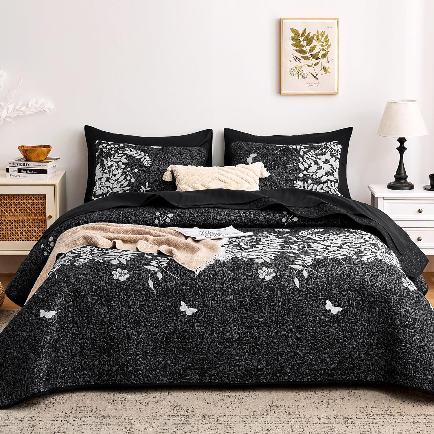 Wake In Cloud Floral Quilt Set 3-Piece QueenFull