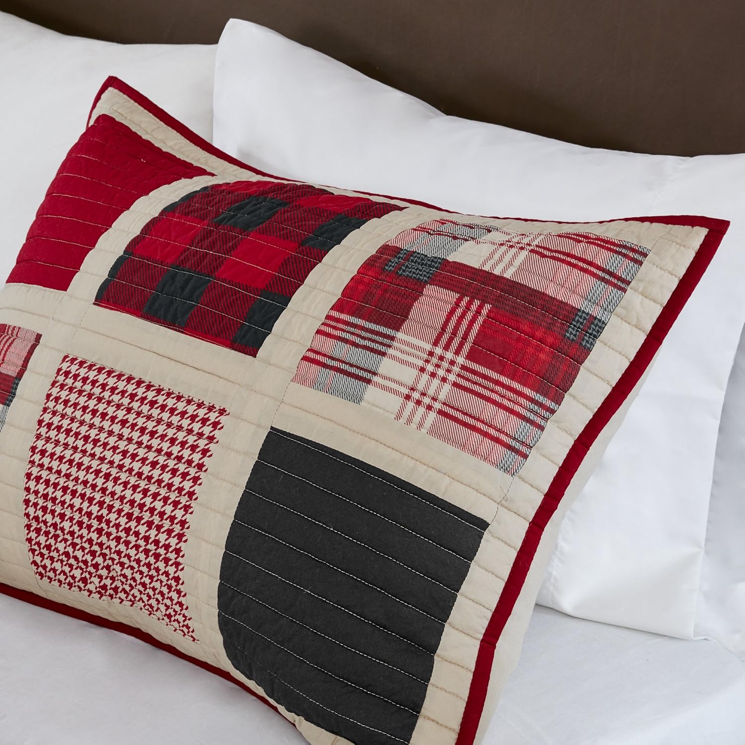 Woolrich Huntington Plaid Red Reversible Quilt Set 3 Piece 1