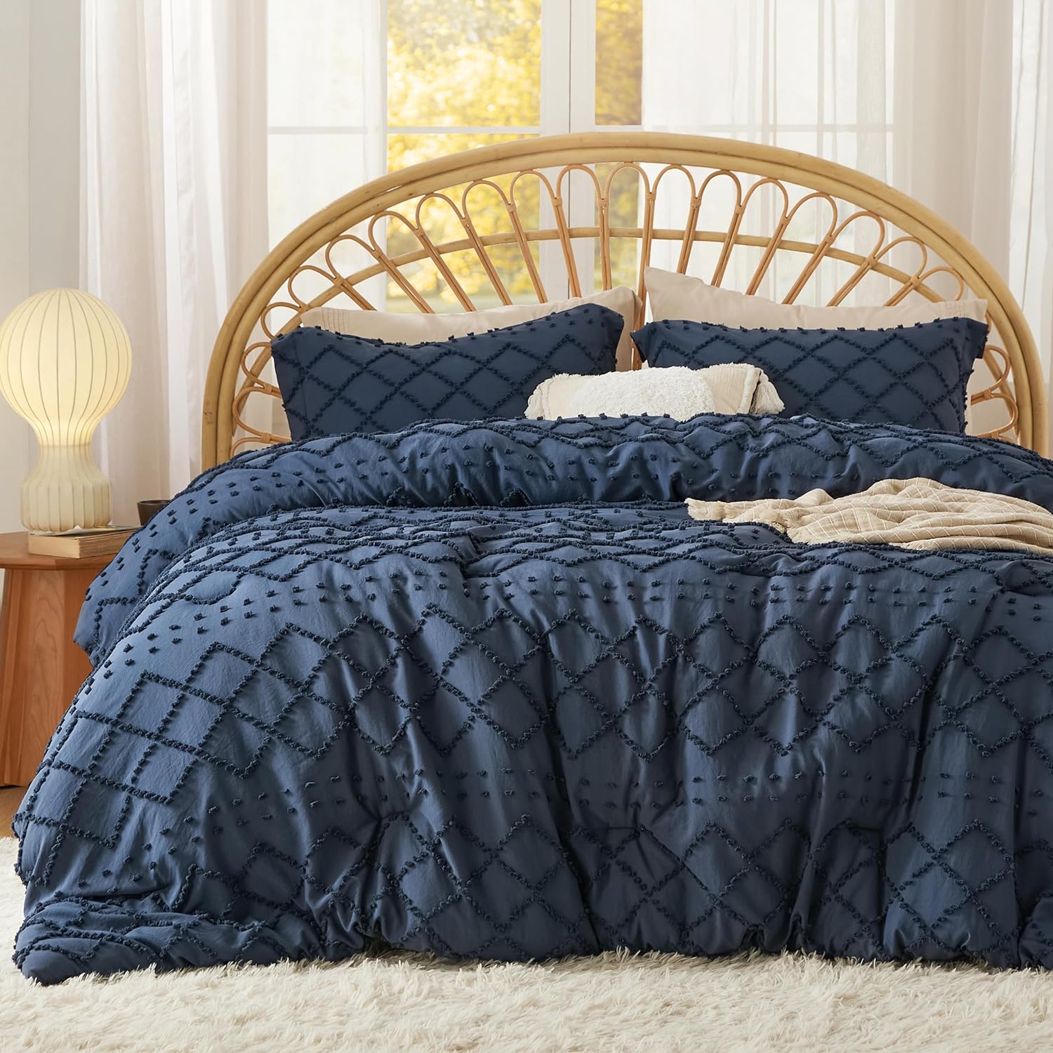 Bedsure California King Comforter Set - Navy Blue 1
