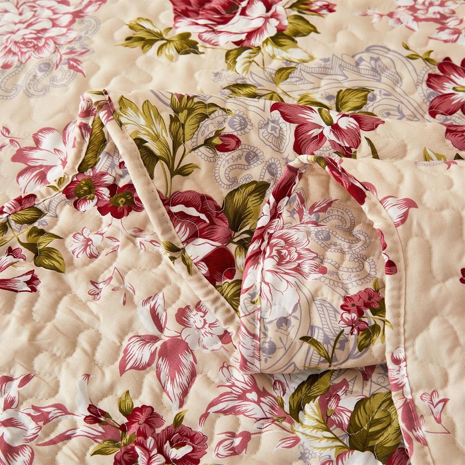 Cmfshape Romantic Patchwork Quilt Set Queen Size