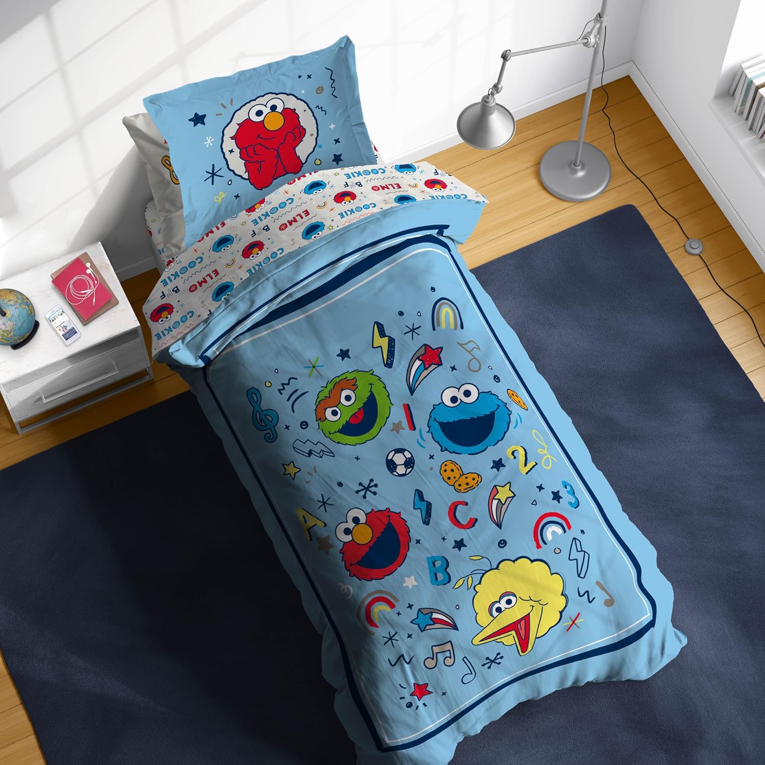 Sesame Street Twin Comforter Set - 5 Piece Kids Bedding