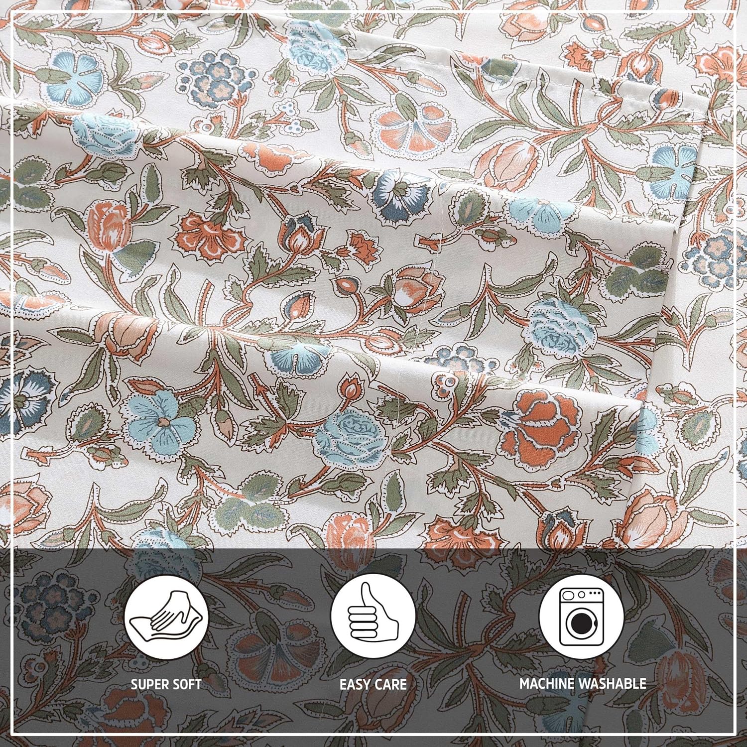 Wrangler Twin Sheet Set - Floral Oeko-Tex Certified 100 Polyester