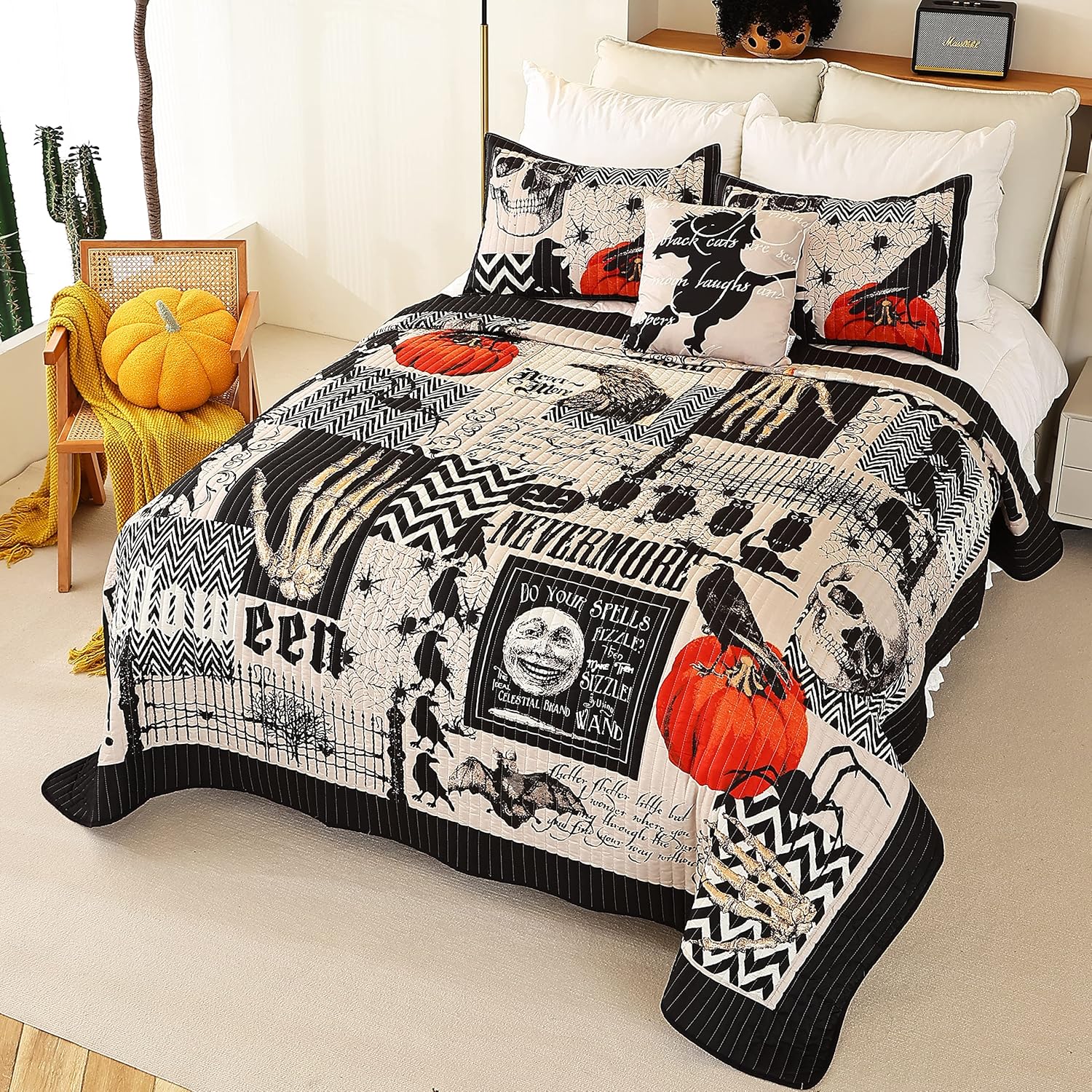Cmfshape Halloween Bedspread Set Queen Size