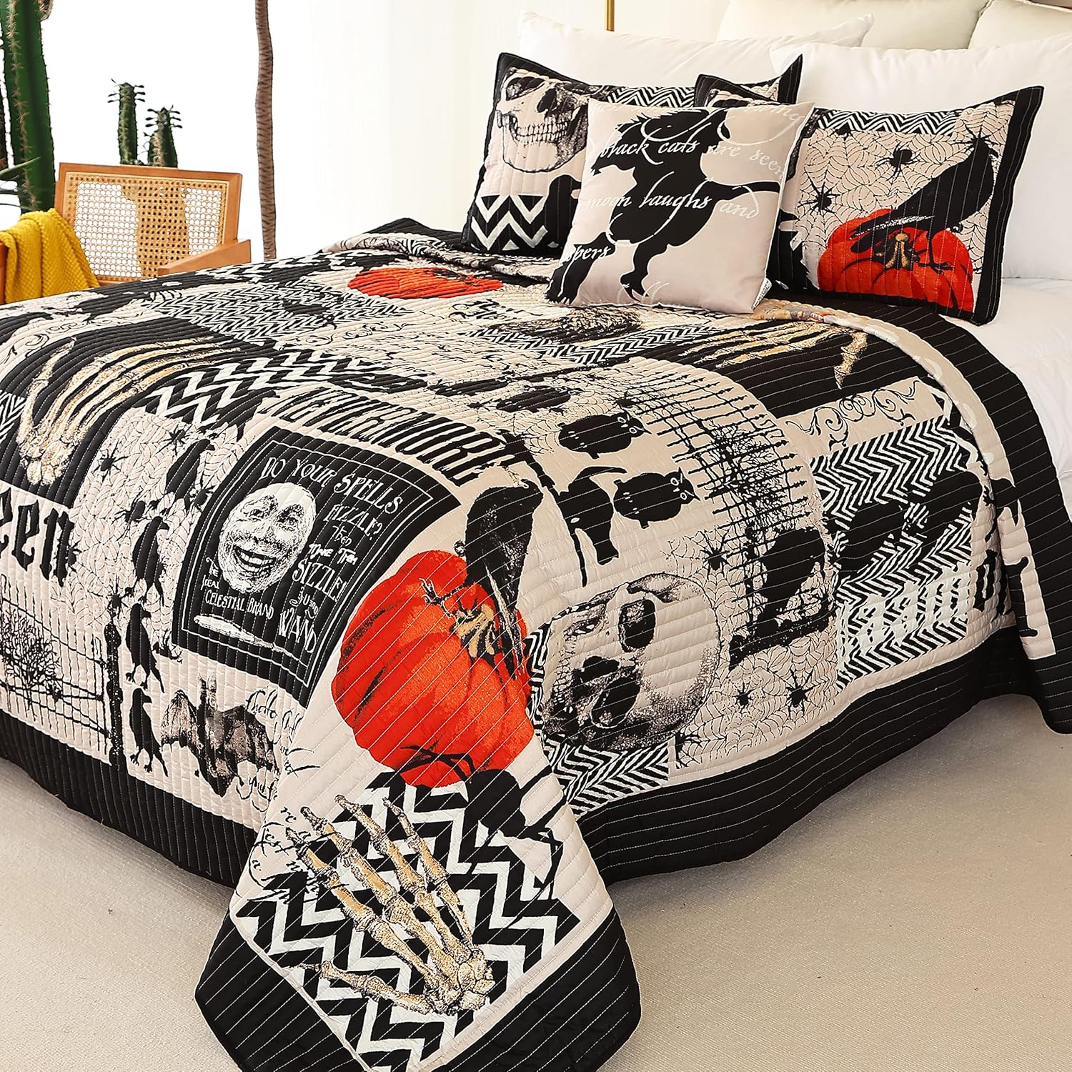 Cmfshape Halloween Bedspread Set Queen Size
